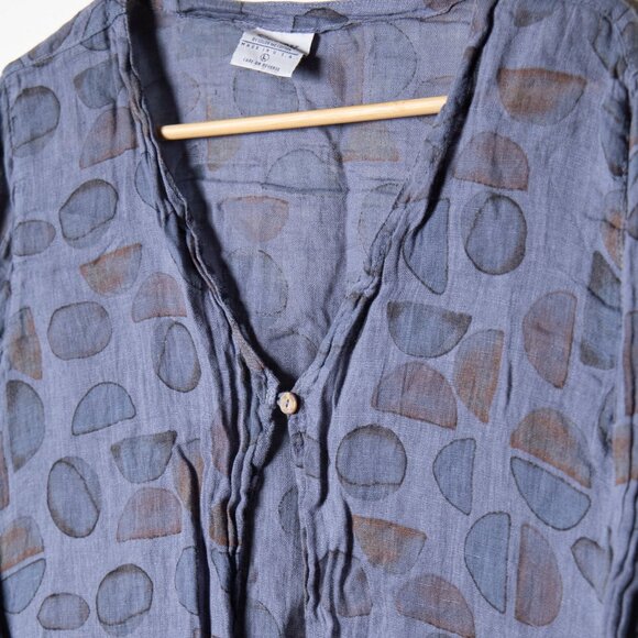 100% Linen Block-Printed Cover Up - Picture 2 of 4